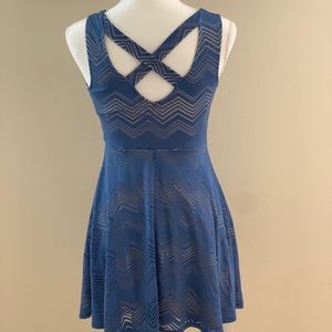 Blue Fit and Flair Dress